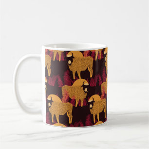 Mug Bison dans un champ en haute herbe sans soudure mo
