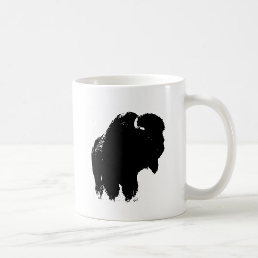 Mug Bison de bison noir et blanc Pop Art (Droite)