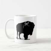 Mug Bison de bison noir et blanc Pop Art (Gauche)