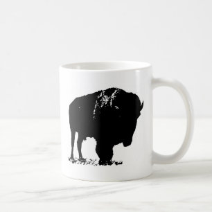 Mug Bison de bison noir et blanc Pop Art