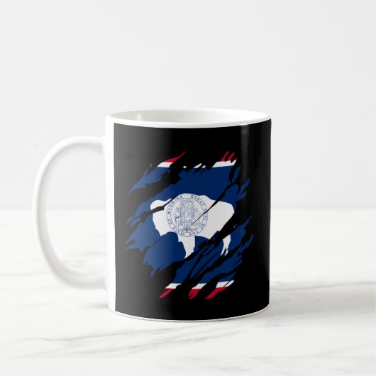 Mug Bison de l'État de la fierté du drapeau du Wyoming (Gauche)