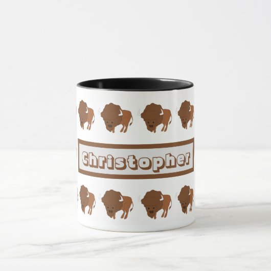 Mug Bison Design Mok (Midden)