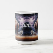 Mug Bison et loup dans un orage avec éclairs (Centre)