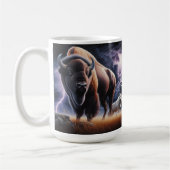 Mug Bison et loup dans un orage avec éclairs (Gauche)