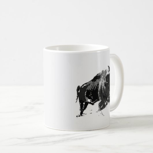 Mug Bison noir et blanc / Buffle (Devant droit)