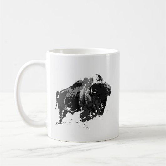 Mug Bison noir et blanc / Buffle (Gauche)