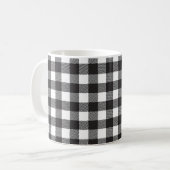 Mug Bison noir et blanc Plaid Musique (Devant gauche)