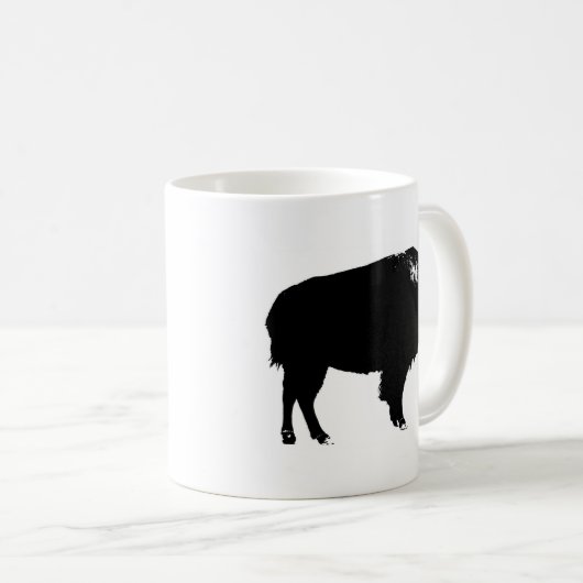 Mug Bison noir et blanc Silhouette Pop Art (Devant droit)