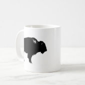 Mug Bison noir et blanc Silhouette Pop Art (Devant gauche)
