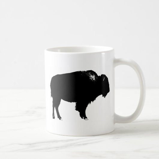 Mug Bison noir et blanc Silhouette Pop Art (Droite)