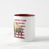Mug Bison US Buffalo American Flag États-Unis (Centre)