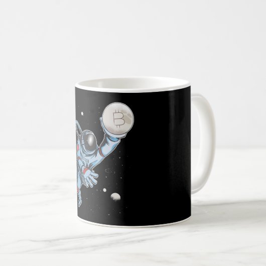 Mug Bitcoin à l'astronaute de lune (Devant droit)