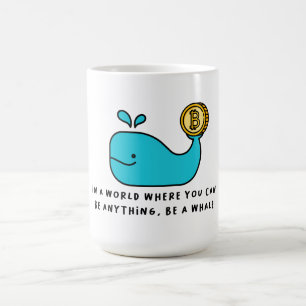 Mug Bitcoin Baleine drôle Crypto Investisseur Dessin d