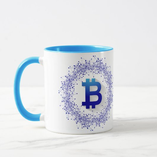 Mug Bitcoin Bleu (Gauche)