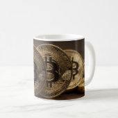 Mug BitCoin couleur or (Devant droit)
