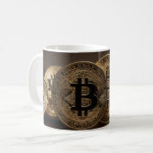 Mug BitCoin couleur or (Devant gauche)