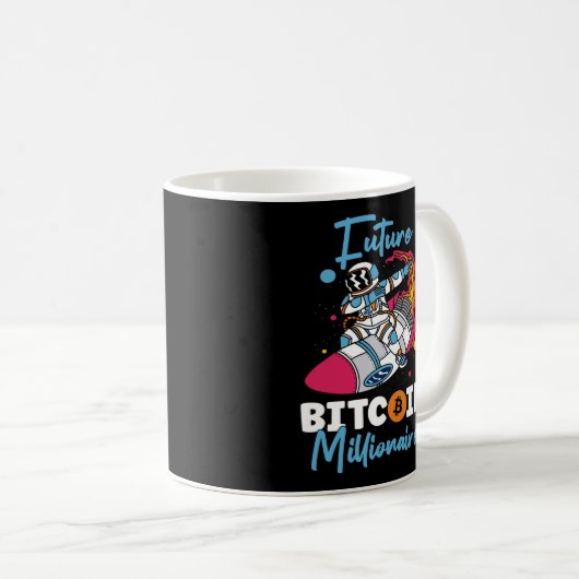 Mug Bitcoin Crypto Futur Bitcoin Millionaire Rocket (Devant droit)