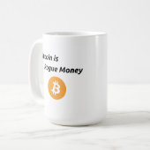 Mug Bitcoin est l'argent non fiable (Devant gauche)