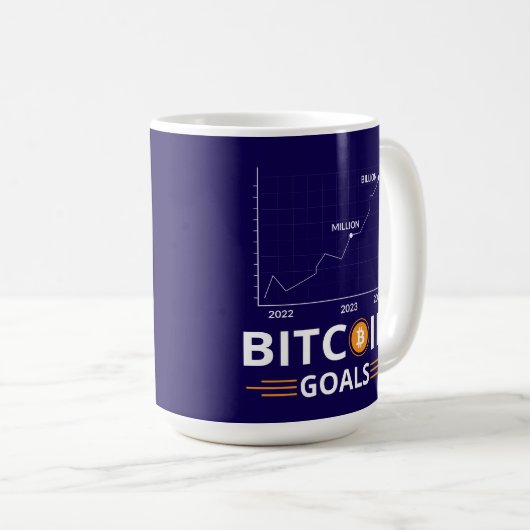Mug Bitcoin Goals Chart Cryptocurrency Growth (Devant droit)