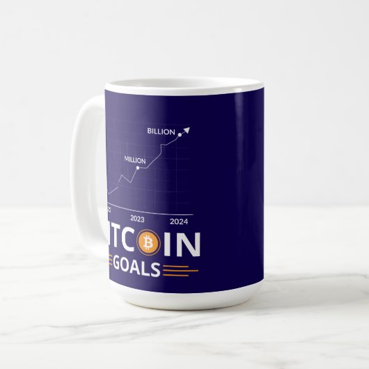 Mug Bitcoin Goals Chart Cryptocurrency Growth (Devant gauche)