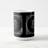 Mug Bitcoin logo wordart graphiques (Centre)