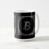 Mug Bitcoin logo wordart graphiques (Devant droit)