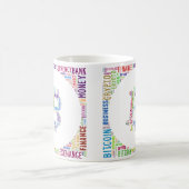 Mug Bitcoin logo wordart graphiques (Centre)
