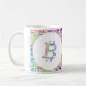 Mug Bitcoin logo wordart graphiques (Gauche)