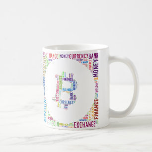 Mug Bitcoin logo wordart graphiques