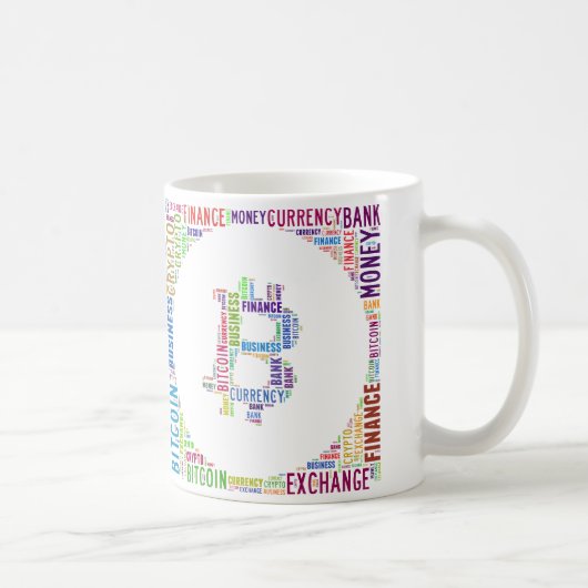 Mug Bitcoin logo wordart graphiques (Droite)