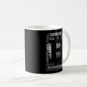 Mug Bitcoin logo wordart graphiques (Devant droit)