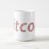 Mug Bitcoin logo wordart graphiques (Centre)