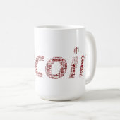 Mug Bitcoin logo wordart graphiques (Devant droit)