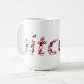Mug Bitcoin logo wordart graphiques (Devant gauche)
