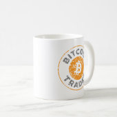 Mug Bitcoin Trader Grunge Texte Cercle Plan (Devant droit)