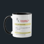 Mug Bizarre de café - Infirmières, Pharmaciste<br><div class="desc">Cette tasse de café de prescription Rx est parfaite pour tous les amateurs de café là-bas! La tasse présente un design amusant et unique de étiquette de prescription.</div>