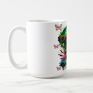 Mug Bizarre jusqu'à la fin - Crâne psychédélique et fl