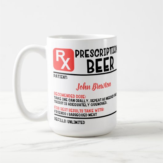 Mug Bizarre prescription médicale personnalisée (Gauche)