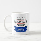 Mug BJJ Blue Belt Classé Avec Le Nom Et La Date De Réc (Gauche)