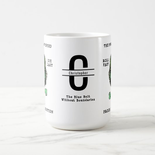 Mug BJJ Evolution Monogramme Ajouter Votre Nom Jiu Jit (Centre)