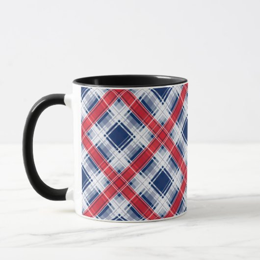 Mug Bl motif abstrait sans à damiers plaid (Gauche)