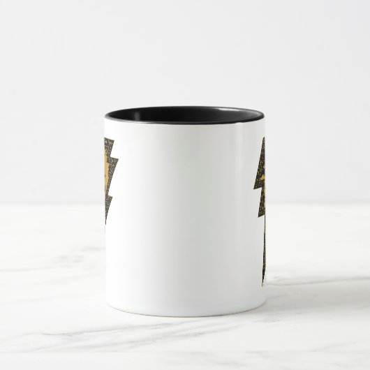 Mug Black Adam Distressed Lightning Bolt Graphic (Centre)