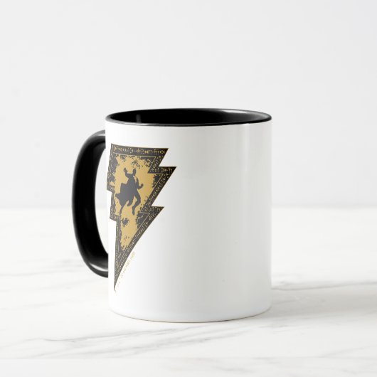 Mug Black Adam Distressed Lightning Bolt Graphic (Devant gauche)