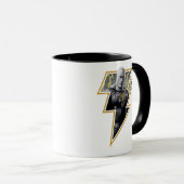 Mug Black Adam Grey et Gold Lightning Graphic (Devant droit)