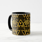 Mug Black Adam Lightning Bolt Motif triangulaire (Devant gauche)