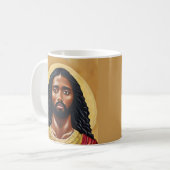 Mug Black African Jésus Christ Art religieux (Devant gauche)