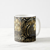 Mug Black and Gold Metallic Happy 00th Birthday Star (Devant droit)