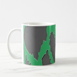 Mug Black And Green Animal Imprimé Zebra Stripe Café