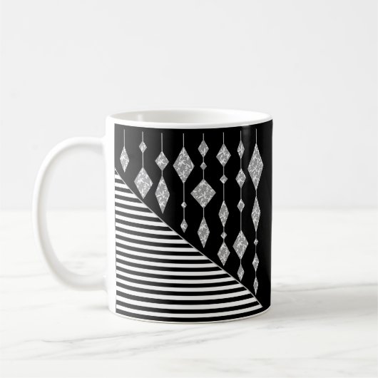 Mug Black and white, abstract, geometric, simple, scan (Gauche)