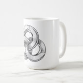 Mug Black and white abstract of three interconnected c (Devant droit)